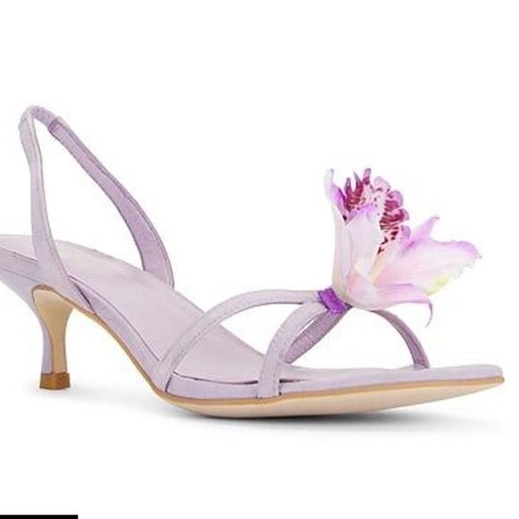 Raye Kloe heels dusty lavender suede orchid kitten shoes sandals party wedding 9 - Picture 7 of 15